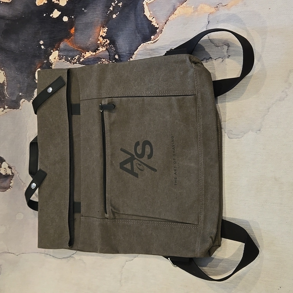 Art Of Shaving Grey Backpack NWOT 16X16.5